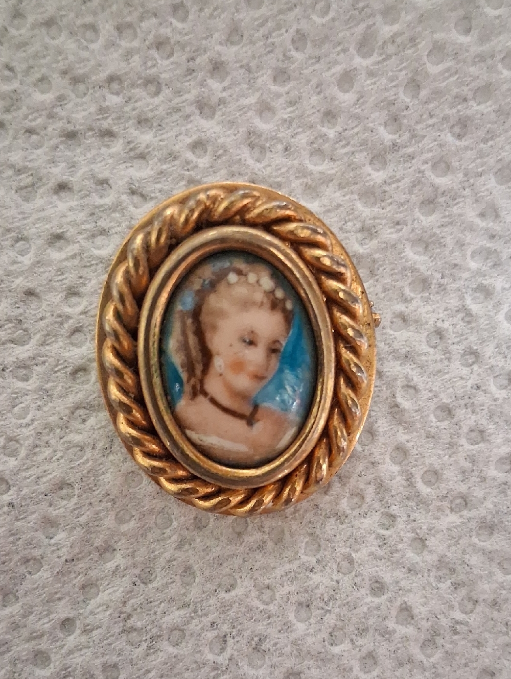 Vintage Brooch Hand Painted Cameo Made In Limoges, France